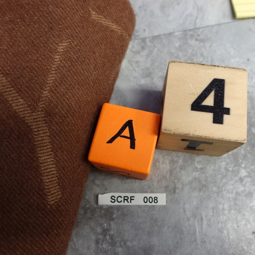 Vintage YVES SAINT LAURENT Wool Scarf Brown YSL Logo Shawl Wrap Fringe 70x140 cm - Picture 12 of 12